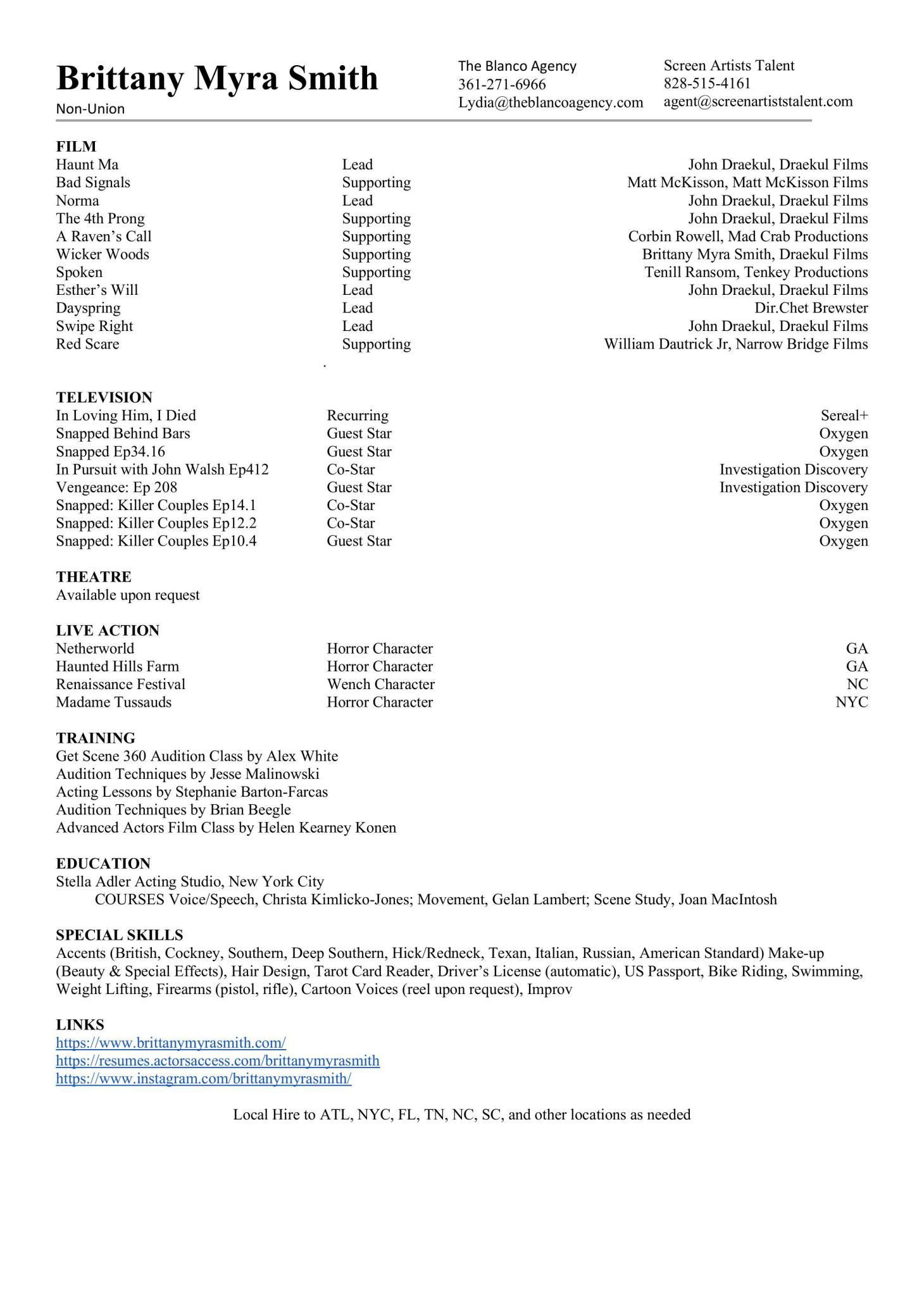 Brittany Mya Smith Resume